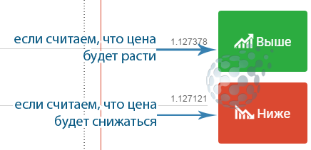 Выбираем направление движения цены бинарного опциона
